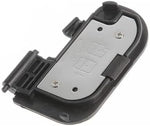 Side angle view of the Dromirow snap-on cap lid for Canon 60D battery compartment