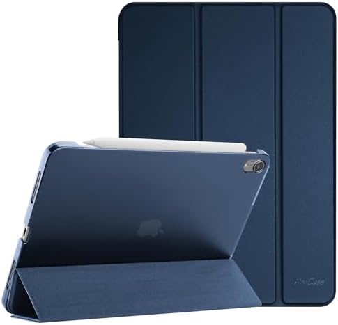 ProCase iPad Air protective smart cover in navy blue showing front view
