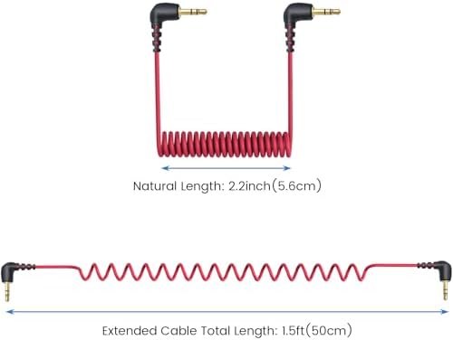 Red coiled TRS to TRS patch cable studio shot