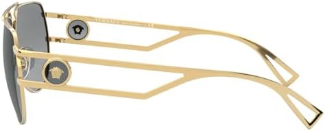 Versace aviator sunglasses showing grey lens tint