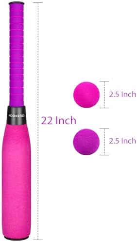 Toddler playing indoors with safe soft foam baseball bat