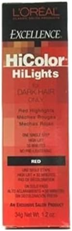 L'Oreal Excellence Hicolor Hilights Red creme tube and application details