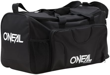 O'Neal TX2000 duffle bag side view highlighting white racing graphics and side zipper pockets.