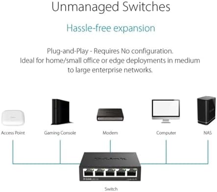 D-Link green technology ethernet hub close up showing the shielded ports designed for secure high speed wired connectivity.