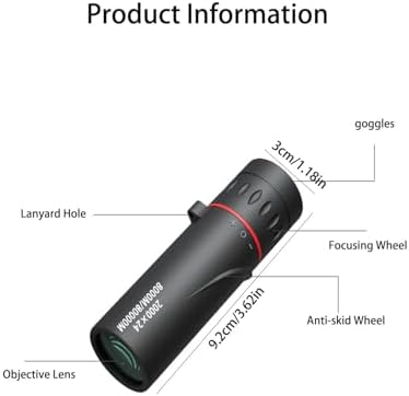 Green waterproof monocular telescope being held for bird watching