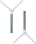 Two pack of metal Y-shaped adapter screws for pressure mounted dog gates on staircase railings