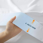 Lavisun twin size single flat sheet highlighting the crisp clean hotel quality finish