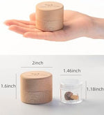 Compact wooden storage container for newborn keepsakes