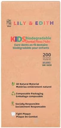 Eco friendly cornstarch child dental picks showing detailed compostable animal handle textures
