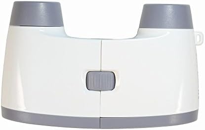 Side profile of lightweight 60 gram Vixen white binoculars displaying pocket size dimensions