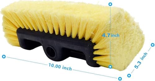 Premium scratch free vehicle washing brush head with dense feather tipped fibers
