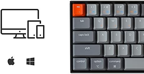Keychron K6 keyboard with white LED backlight enabled