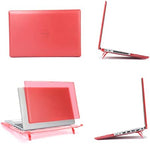 mCover shatter proof pink computer shell angled view demonstrating snap on fitment mechanism