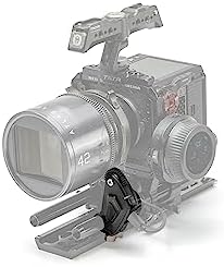 Side angle profile of the high torque professional camera follow focus motor unit.