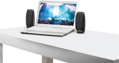 Logitech S150 USB speakers with amber LED indicator
