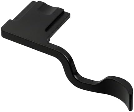 Bitubol hot shoe thumb rest showing precise fit on camera body