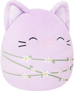 Official 8 inch Mak cat Squishmallow with floral stems