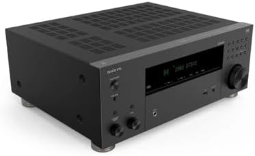 Onkyo 8K ultra HD home theater receiver remote control and premium connection cables bundle.