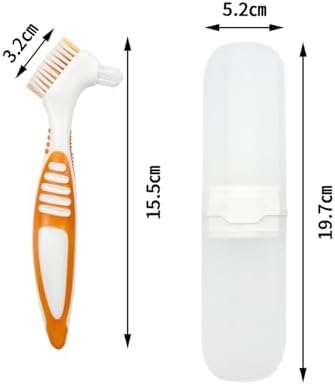 Premium false teeth toothbrushes with portable plastic carrying cases for travel