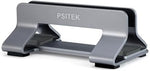 Psitek premium laptop holder dock for desk displaying efficient workplace organization with a closed laptop setup