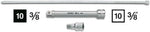 Hazet 3/8 inch drive extension bar polished head detail