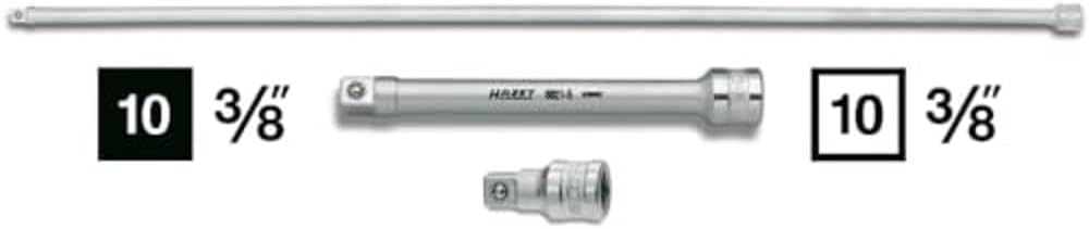 Hazet 3/8 inch drive extension bar polished head detail