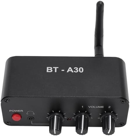 Fockety BT-A30 audio preamp back panel illustrating RCA inputs and external Bluetooth antenna connection