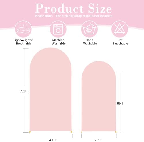 Suppromo pink stretchy backdrop covers set installed side by side