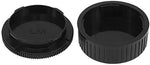 Haoge two piece replacement cap set for Leica cameras displaying the ergonomic finger grip edges.