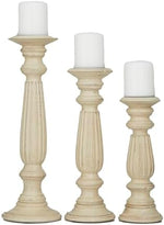 Deco 79 Candle Stands Wood Candle Holder, 18 by 15 by 12-Inch, Brown, Set of 3 - Image 2