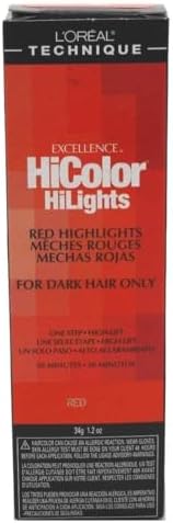 L'Oreal permanent hair color box showing intense red shade results