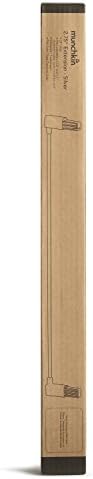 Durable steel 2.75 inch gate extender attached to a modern household safety barrier