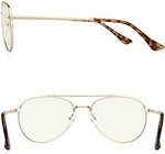 Close up of aviator style reading glasses frame detail