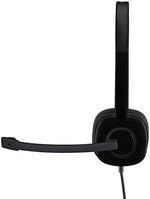 Logitech H151 headset showing rotating boom microphone