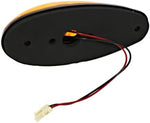 Side view of the durable amber lens assembly for vehicle specific heavy truck applications.