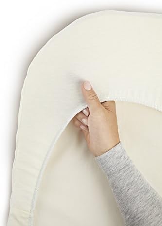 BabyBjörn cradle mattress cover stretched flat showcasing the secure non slip fit.