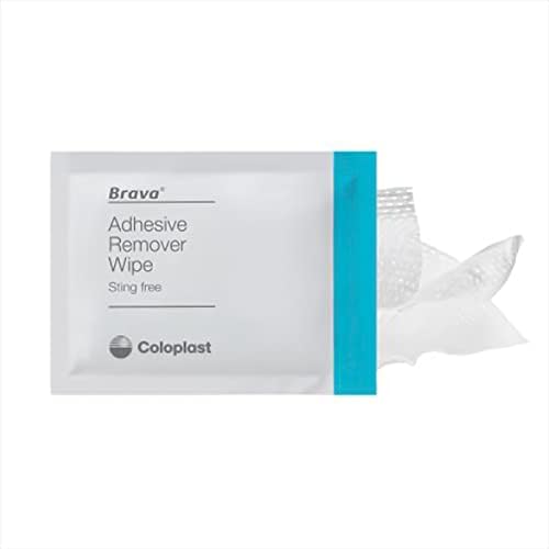 Individual Brava sting free adhesive remover sachets showing packaging details