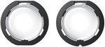 Genuine twist lock removable lens protector set designed for panoramic action cameras.