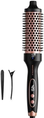 Wavytalk 1.5 inch heated round brush digital display screen showing the 5 temperature settings.
