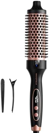 Wavytalk 1.5 inch heated round brush digital display screen showing the 5 temperature settings.