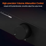 Nobsound zero-gain passive preamplifier enclosed in a premium black CNC-machined aluminum chassis