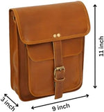 Satchel And Fable Brown Leather Crossbody Bag Open Flap Detail