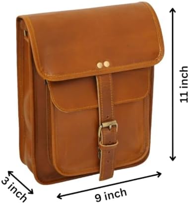 Satchel And Fable Brown Leather Crossbody Bag Open Flap Detail