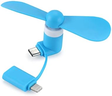 Portable 2-in-1 pocket mobile fan connected to a modern smartphone