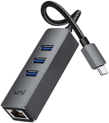 Uni 4 in 1 Type C network hub showing three USB ports