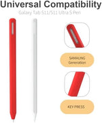 Premium imported silicone pen skin attached magnetically to the back of a tablet for wireless charging.