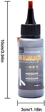 Demonstration of dust free dry graphite lubricant being applied to an automotive door lock mechanism to prevent rust