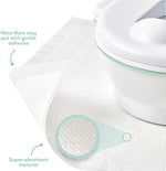 Frida Baby disposable potty training floor pad placed beneath a toddler potty chair