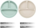 PandaEar silicone divided suction plate showing three compartments