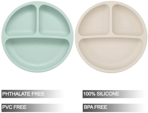 PandaEar silicone divided suction plate showing three compartments